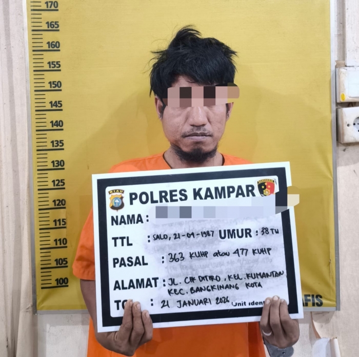 Satreskrim Polres Kampar Tangkap Residivis Pelaku Curat! Begini Kronologinya