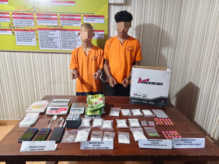 Polsek Siak Hulu Ringkus Dua Pelaku Narkoba, Sabu, Ekstasi dan Vape Diamankan