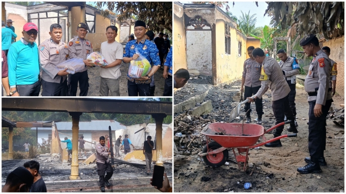 Upika Kampar Bersatu Bantu Korban Kebakaran di Pulau Jambu, Kapolsek: Solidaritas Tanpa Batas!