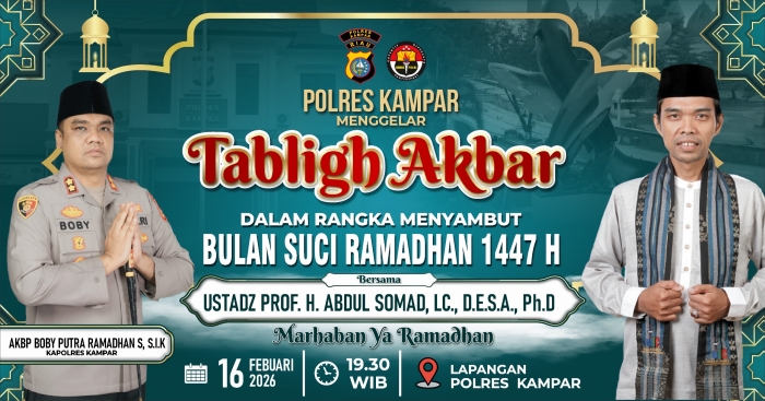 Dengan Hati Tulus, Kapolres Kampar Ajak Seluruh Warga Ramaikan Tabligh Akbar Sambut Ramadan!