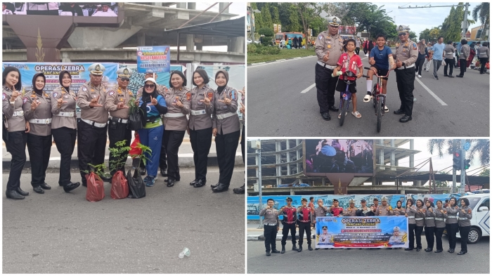 Polantas Menyapa di CFD: Dirlantas Polda Riau Ajak Warga Wujudkan Riau Tertib dan Hijau
