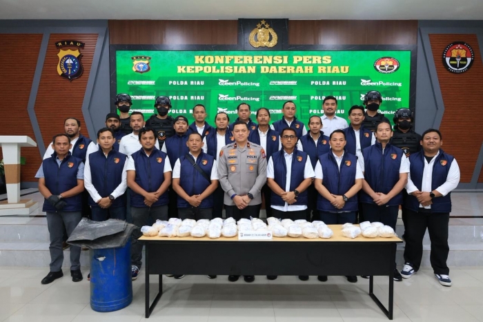 Polda Riau Amankan Heroin dari Dua Tersangka di Bengkalis, Ditaksir Bernilai Rp68 Miliar