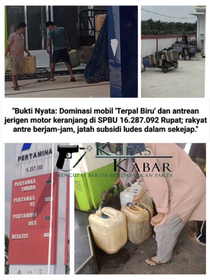 BBM Masuk Jam 11 Habis Jam 2! Ada Apa di SPBU 16.287.092 Rupat? Warga Bongkar Modus Terpal Biru dan Uang Pelicin